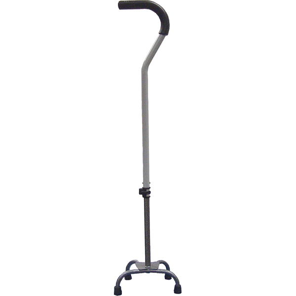 Quad Cane with Tab Lock Silencer and Triangular Padded Hand Grip - Small - Click Image to Close